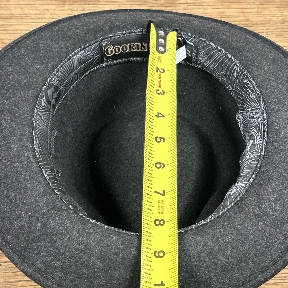 Goorin Brothers The Doctor 100% Wool Fedora Hat Mens Size XL Black Gray